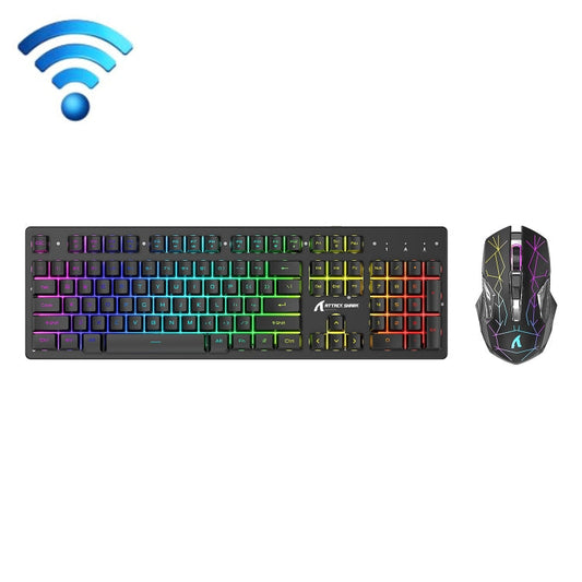 Avelena | Angriffshaifisch T3RGB RGB Leuchtende Kabellose Tastatur und Maus Set (Schwarz)