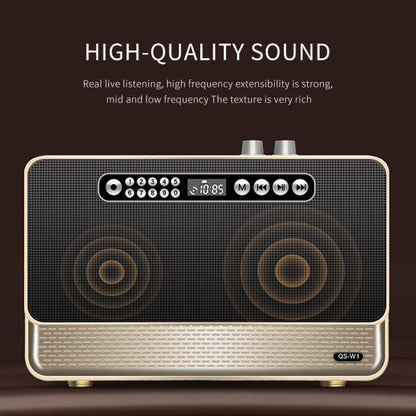 Avelena | W1 Holz HIFI Sound-Effekt Desktop Wireless Bluetooth Lautsprecher (Gold)