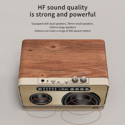 Avelena | W1 Holz HIFI Sound-Effekt Desktop Wireless Bluetooth Lautsprecher (Gold)