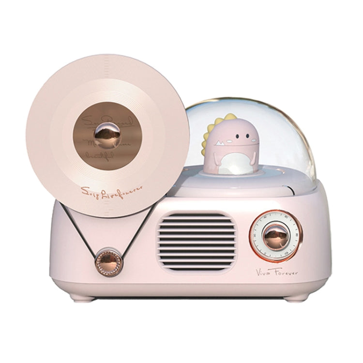 Avelena | Y02 Retro Schallplattenspieler Drahtloser Bluetooth-Lautsprecher Umgebungslicht Aromatherapie Bluetooth-Audio (Pink)