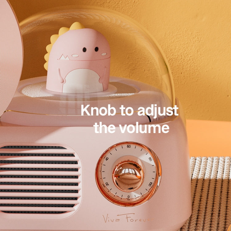 Avelena | Y02 Retro Schallplattenspieler Drahtloser Bluetooth-Lautsprecher Umgebungslicht Aromatherapie Bluetooth-Audio (Pink)