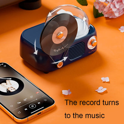 Avelena | Y02 Retro-Vinylplatten-Spieler Wireless Bluetooth-Lautsprecher Umgebungslicht Aromatherapie Bluetooth-Audio(Weiß)