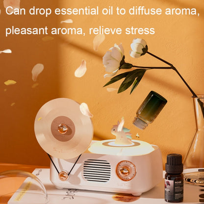 Avelena | Y02 Retro Schallplattenspieler Drahtloser Bluetooth-Lautsprecher Umgebungslicht Aromatherapie Bluetooth-Audio (Pink)