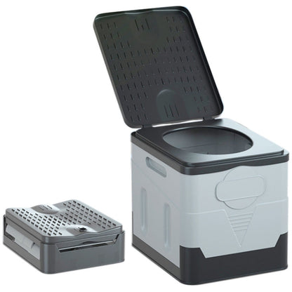 Avelena | Auto Faltbare tragbare Toilette Outdoor Notfall Mobile Toilette (Dunkelgrau)