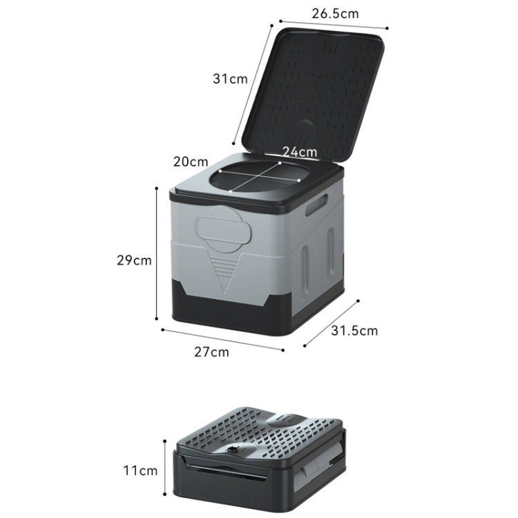 Avelena | Auto Faltbare tragbare Toilette Outdoor Notfall Mobile Toilette (Dunkelgrau)