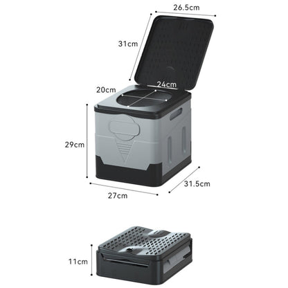Avelena | Auto Faltbare tragbare Toilette Outdoor Notfall Mobile Toilette (Dunkelgrau)