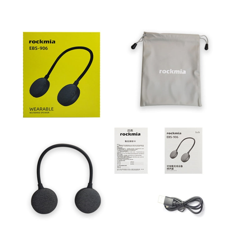 Avelena | ROCKMIA EBS-906 Nackenband Bluetooth Lautsprecher wasserdichter Musikspieler mit integriertem Mikrofon (Schwarz)