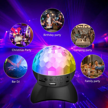 Avelena | Home LED Magic Ball Lichter Bounce Ambient Lampen Raum Sound Lichter Bälle, Farbe: Lade Modell Schwarz (RGB Farbige 5W)