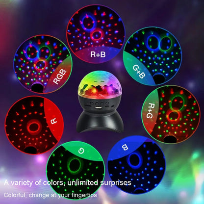 Avelena | Home LED Magic Ball Lichter Bounce Ambient Lampen Raum Sound Lichter Bälle, Farbe: Lade Modell Schwarz (RGB Farbige 5W)
