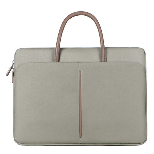 Avelena | 14 -14.6 Zoll Oxford Stoff Laptop Tasche Herren Damen Aktentasche mit PU Griff (Grau Grün)