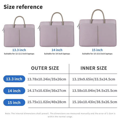 Avelena | 14 -14.6 Zoll Oxford Stoff Laptop Tasche Herren Damen Aktentasche mit PU Griff (Grau Grün)