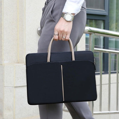 Avelena | 14 -14.6 Zoll Oxford Stoff Laptop Tasche Herren Damen Aktentasche mit PU Griff (Grau Grün)
