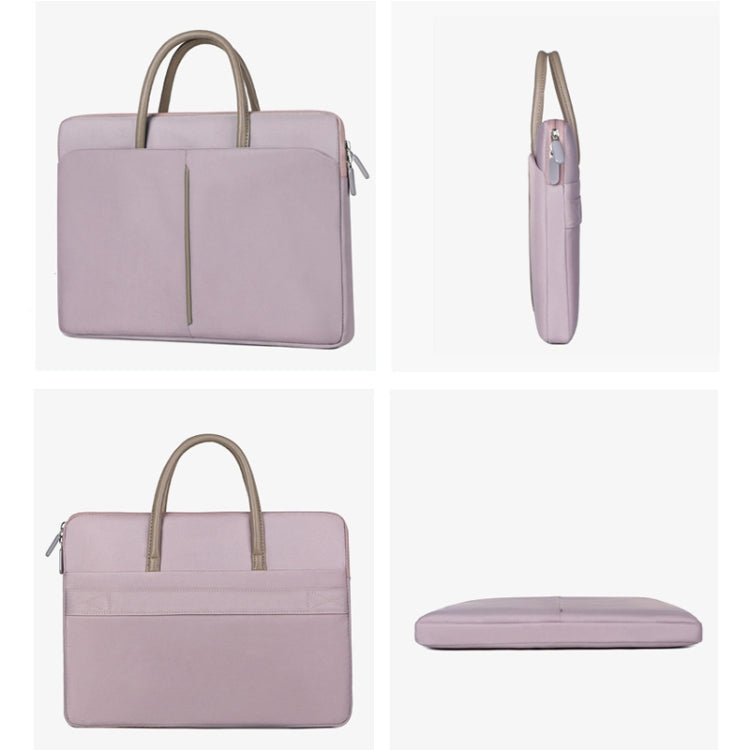 Avelena | 14 -14.6 Zoll Oxford Stoff Laptop Tasche Herren Damen Aktentasche mit PU Griff (Grau Grün)