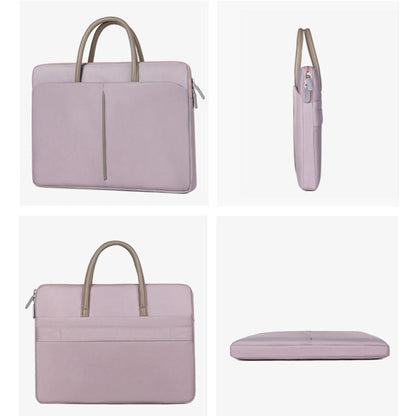 Avelena | 14 -14.6 Zoll Oxford Stoff Laptop Tasche Herren Damen Aktentasche mit PU Griff (Grau Grün)