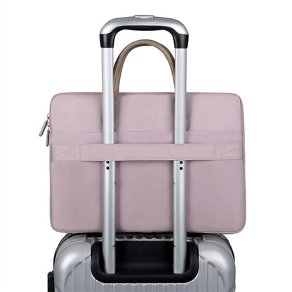 Avelena | 14 -14.6 Zoll Oxford Stoff Laptop Tasche Herren Damen Aktentasche mit PU Griff (Grau Grün)