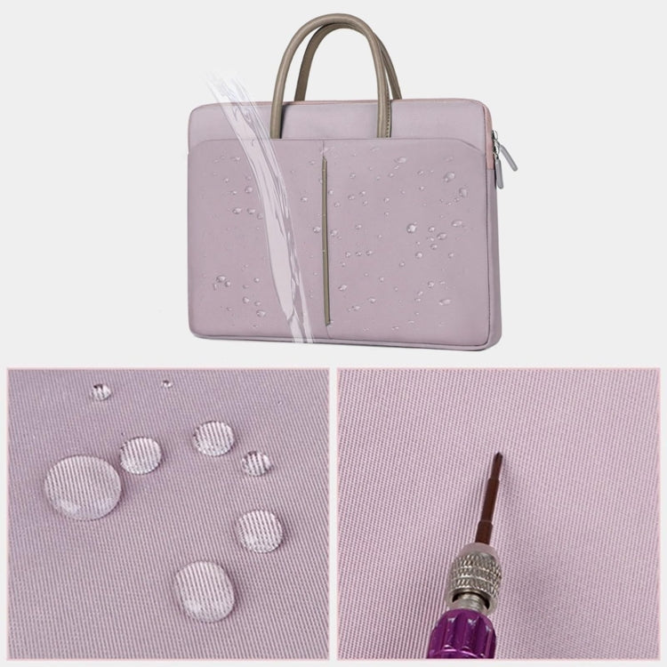 Avelena | 14 -14.6 Zoll Oxford Stoff Laptop Tasche Herren Damen Aktentasche mit PU Griff (Grau Grün)