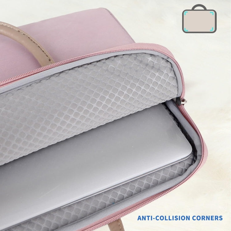 Avelena | 14 -14.6 Zoll Oxford Stoff Laptop Tasche Herren Damen Aktentasche mit PU Griff (Grau Grün)