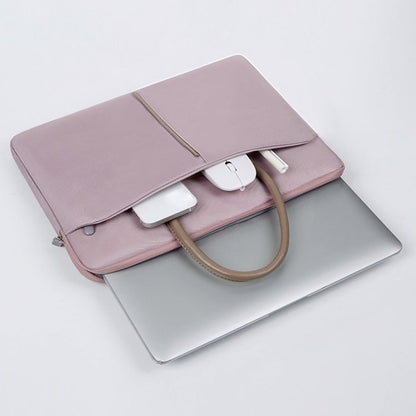 Avelena | 14 -14.6 Zoll Oxford Stoff Laptop Tasche Herren Damen Aktentasche mit PU Griff (Grau Grün)
