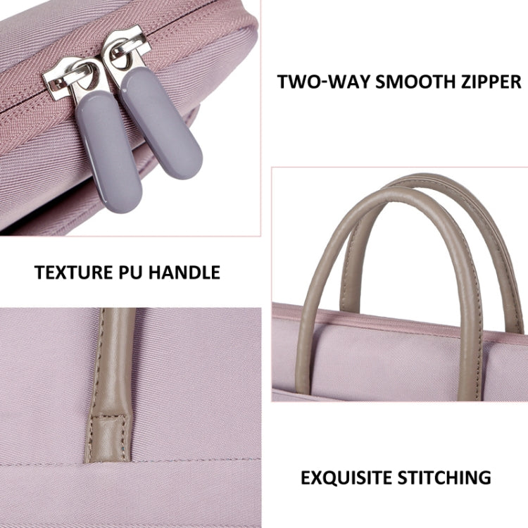 Avelena | 14 -14.6 Zoll Oxford Stoff Laptop Tasche Herren Damen Aktentasche mit PU Griff (Grau Grün)
