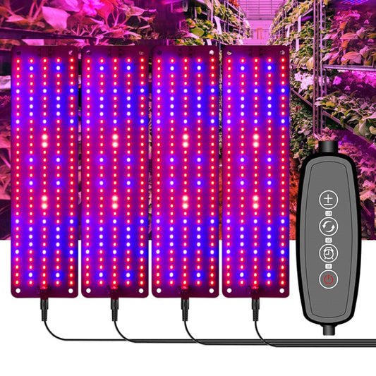 Avelena | 4 Köpfe 12V Full Spectrum Rot- und Blau Lichtpaneel Pflanzenwachstum Lampe Sämlingsfülllichter (EU-Stecker)