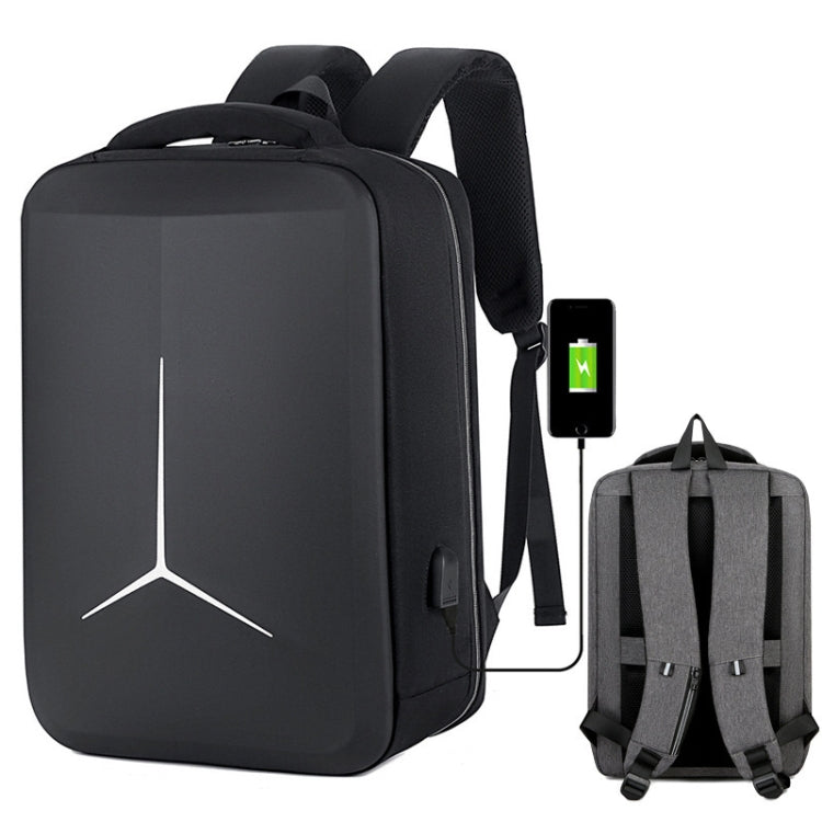 Avelena | 15 Zoll Multifunktionale Wasserdichte Business Sport Laptop Rucksack mit USB-Port (Schwarz)