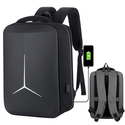 Avelena | 15 Zoll Multifunktionale Wasserdichte Business Sport Laptop Rucksack mit USB-Port (Schwarz)