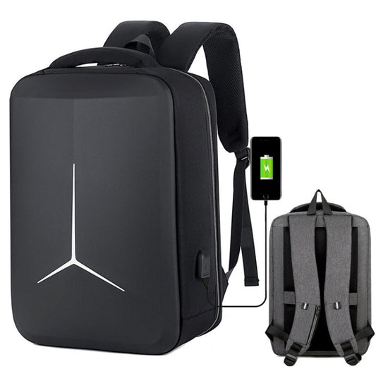 Avelena | 15 Zoll Multifunktionale Wasserdichte Business Sport Laptop Rucksack mit USB-Port (Schwarz)
