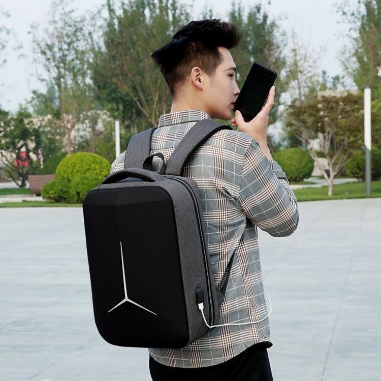Avelena | 15 Zoll Multifunktionale Wasserdichte Business Sport Laptop Rucksack mit USB-Port (Schwarz)