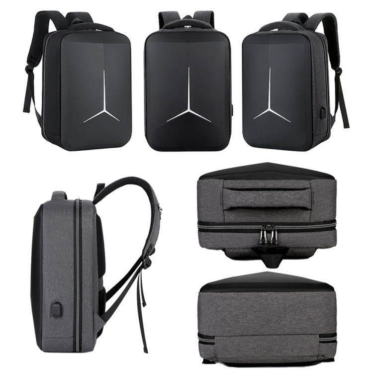 Avelena | 15 Zoll Multifunktionale Wasserdichte Business Sport Laptop Rucksack mit USB-Port (Schwarz)
