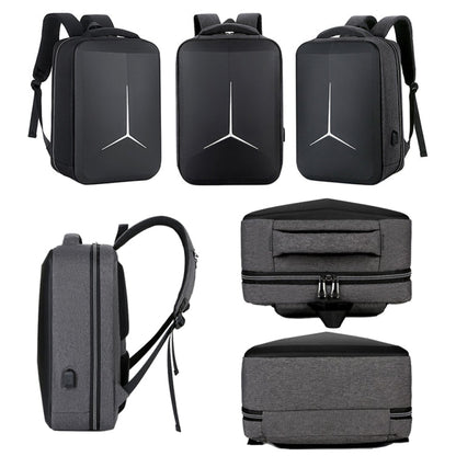 Avelena | 15 Zoll Multifunktionale Wasserdichte Business Sport Laptop Rucksack mit USB-Port (Schwarz)