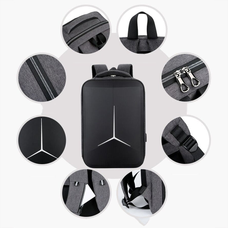 Avelena | 15 Zoll Multifunktionale Wasserdichte Business Sport Laptop Rucksack mit USB-Port (Schwarz)