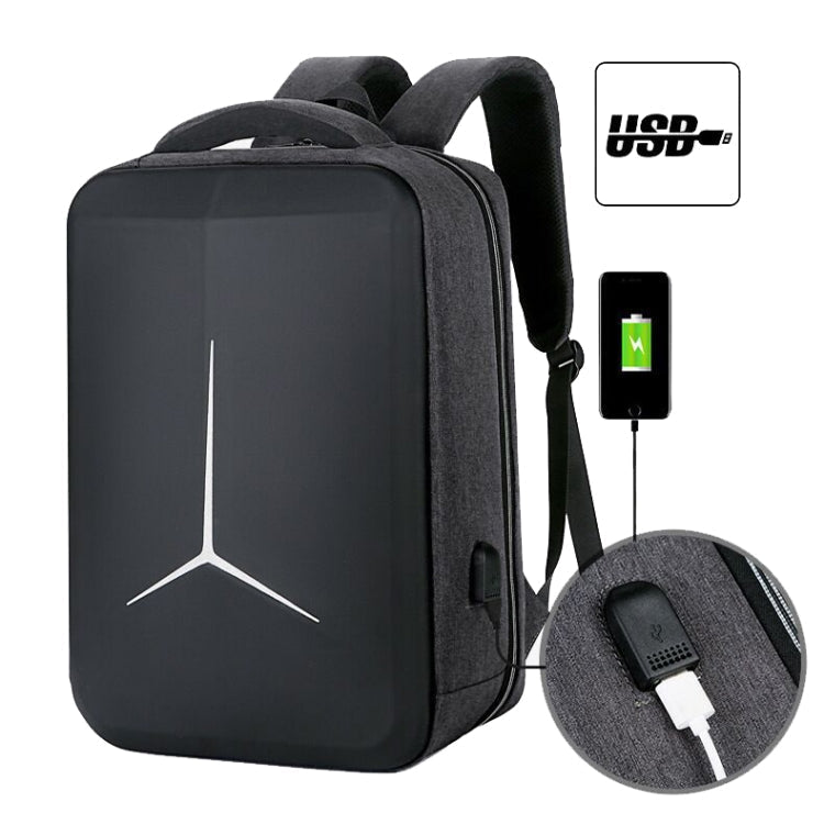 Avelena | 15 Zoll Multifunktionale Wasserdichte Business Sport Laptop Rucksack mit USB-Port (Schwarz)