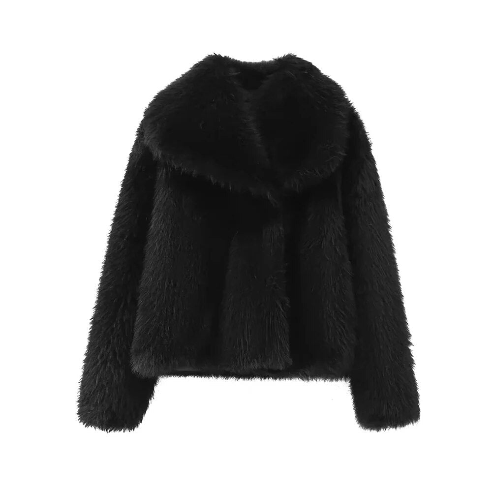 Faux-Fur-Mantel für Frauen