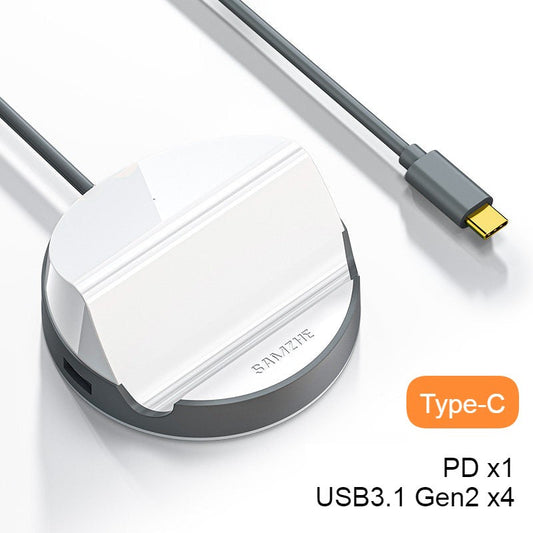 Avelena | USB 3.0 Hub mit 4 USB-Ports & Telefonhalter, für HHD, USB-Stick, Ventilator, Tastatur, Maus