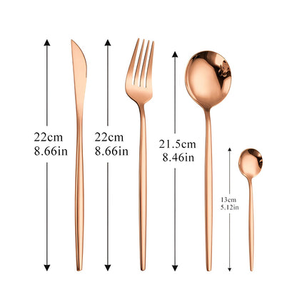 Avelena Gold Besteckset für Stilbewusste: Modernes Design