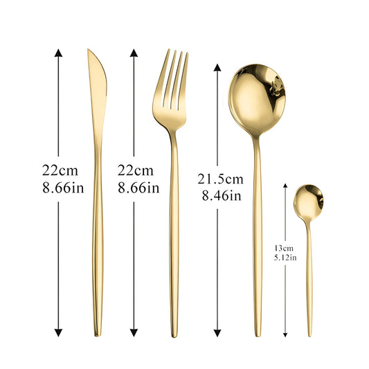 Avelena Gold Besteckset für Stilbewusste: Modernes Design