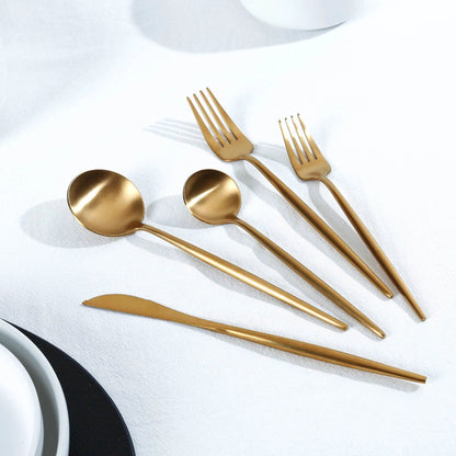 Avelena mattes Schwarz Besteckset – Designer-Silberbesteck