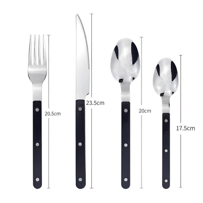 Avelena Besteckset 24 Teile mit stylish schwarzem Griff
