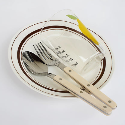 Avelena Besteckset 24 Teile mit stylish schwarzem Griff