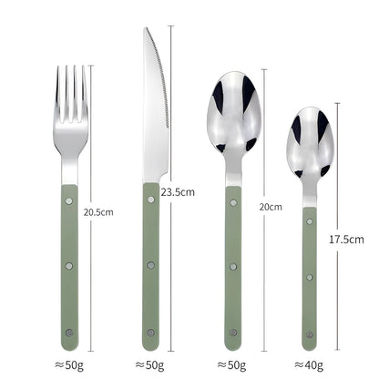 Avelena Besteckset 24 Teile mit stylish schwarzem Griff