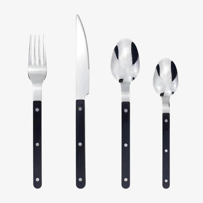 Avelena Besteckset 24 Teile mit stylish schwarzem Griff