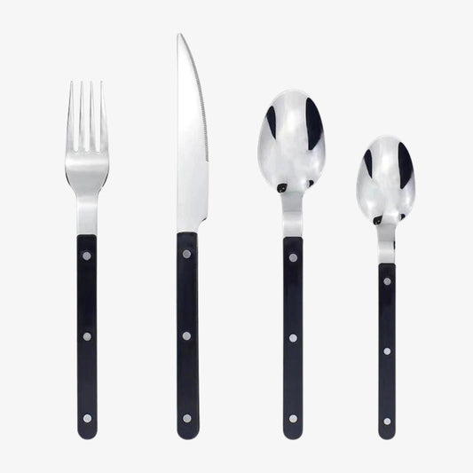 Avelena Besteckset 24 Teile mit stylish schwarzem Griff