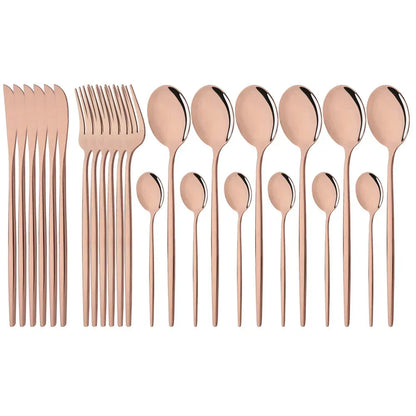 Avelena Pink Edelstahl Besteckset für stilvolle Anlässe