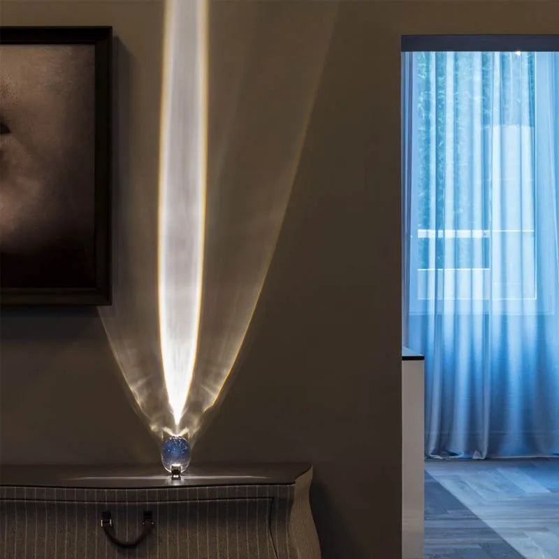 Avelena | Kristall-LED-Tischlampe "Auge des Himmels" – Italienische Designer-Nachttischprojektorlampe für Wohn- und Schlafzimmerdekoration