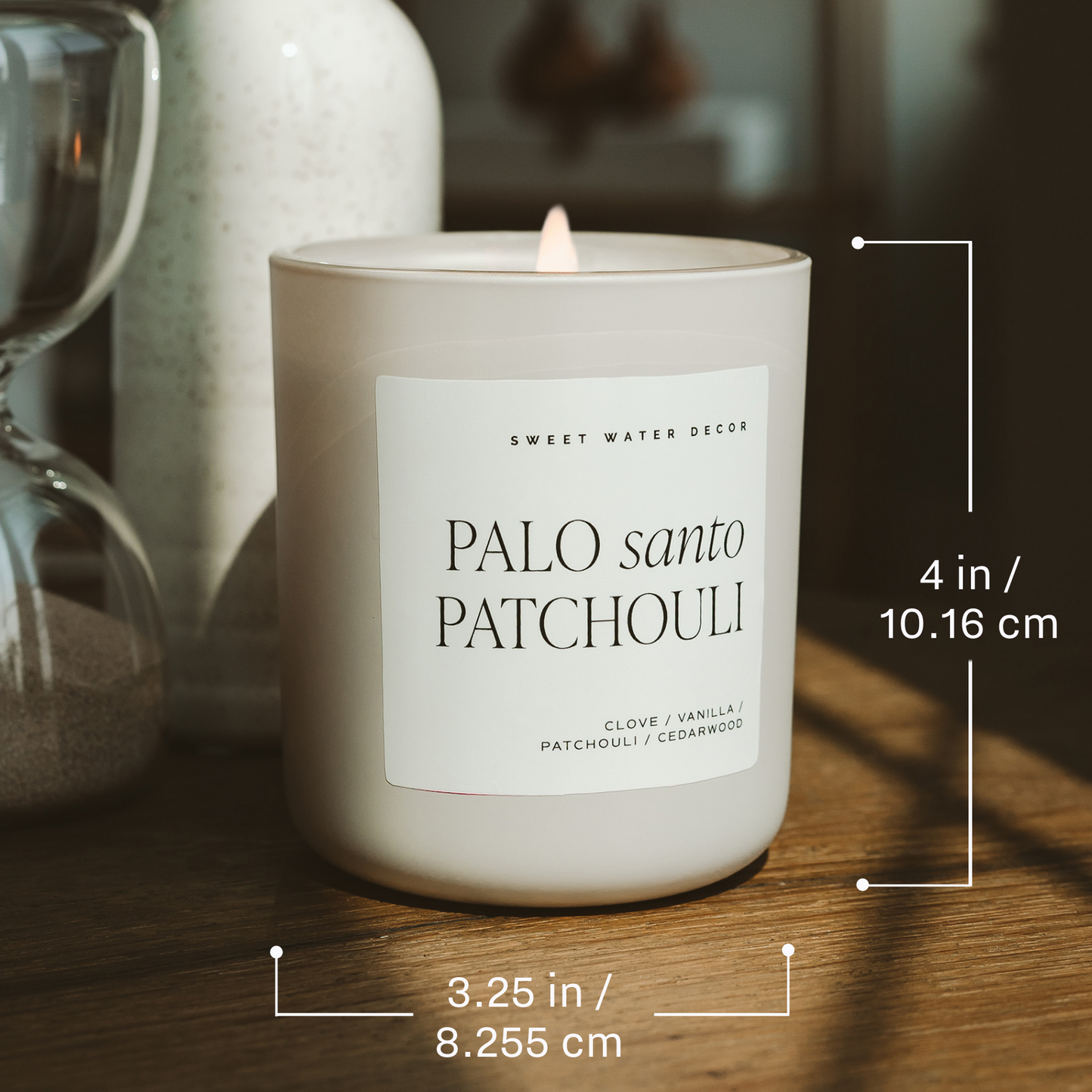 Avelena | Palo Santo Patchouli Soja Kerze Tan Mattglas 15 Oz