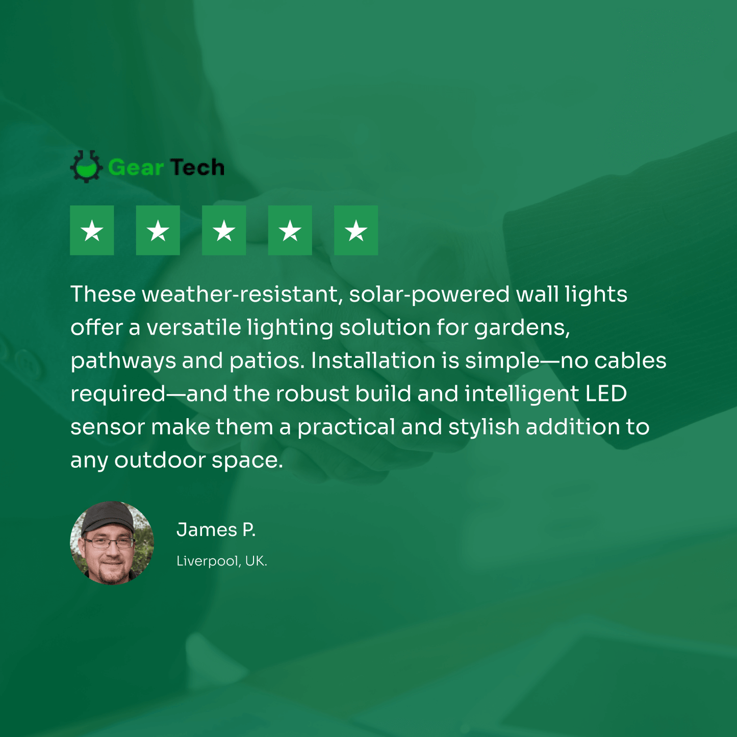 Avelena | Drahtlose LED-Solar-Wandleuchten - Außenbeleuchtung für Wege und Terrassen, energieeffizient und wetterbeständig