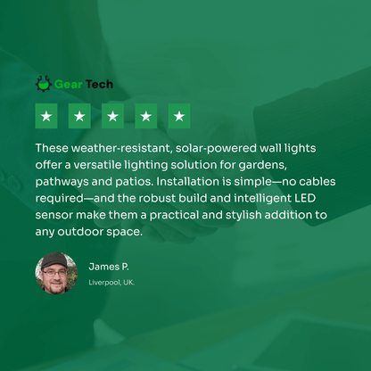 Avelena | Drahtlose LED-Solar-Wandleuchten - Außenbeleuchtung für Wege und Terrassen, energieeffizient und wetterbeständig