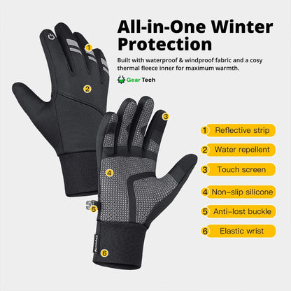 Avelena | Thermische wasserdichte Arbeits-Handschuhe – Strapazierfähige rutschfeste Winterhandschuhe mit Touchscreen für die Außenarbeit UK