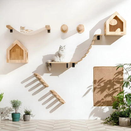 Avelena | Wandkletterbrett für Katzen mit Krallenpad Climbpaws