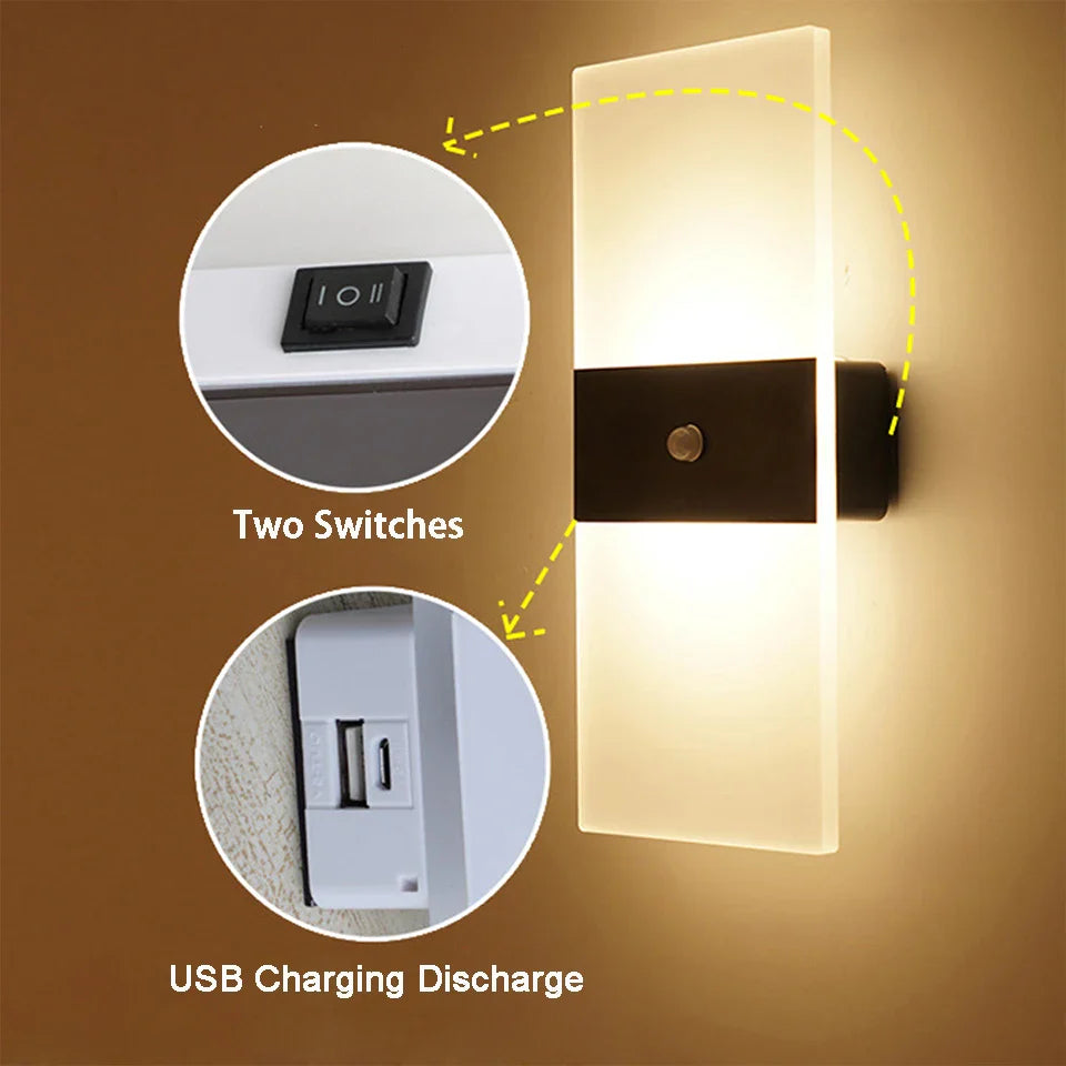 Avelena | Usb Aufladbare Led Wandleuchte mit Berührungssensor